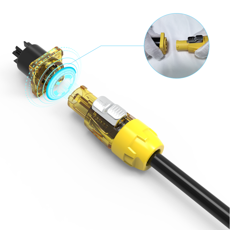 FCONNR FN9 Assembled Type Power Blue Powercon Connector